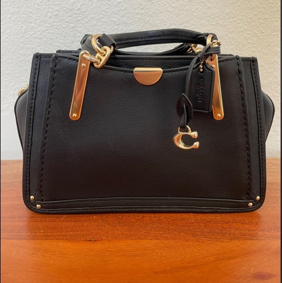 Coach NWT Mini Black Leather Dreamer Satchel Crossbody - Picture 2 of 6